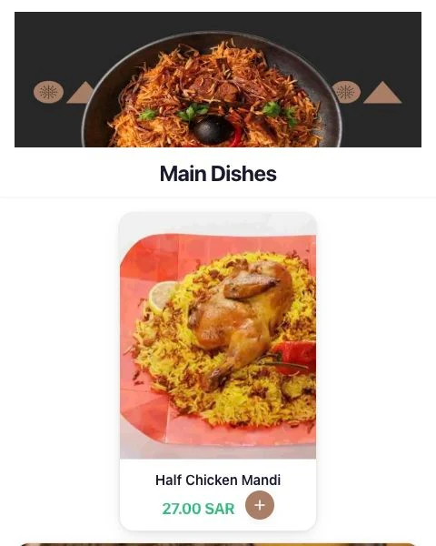 A capture of the Sahen & Mallas menu showing items, photos and prices.